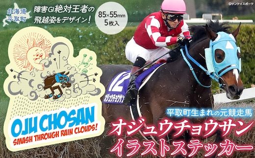 【オジュウチョウサン】イラストステッカー5枚入り BRTV018