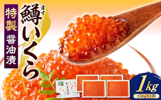 えりも【マルデン特製】鱒イクラ醤油漬250g×4箱【er002-023-c】