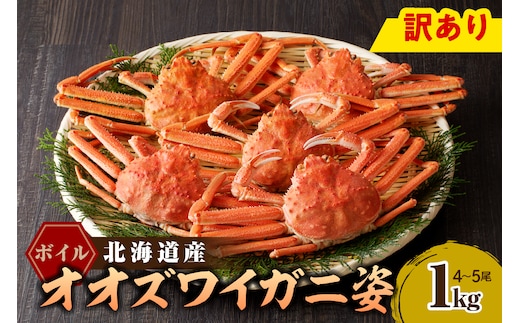 えりも【マルデン特製】訳あり ボイルオオズワイガニ姿1kg(４尾～５尾)【er002-048-a】