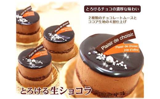 リッチな味わい♪チョコレートケーキ『とろける生ショコラ』 北海道・新ひだか町のオリジナルケーキ