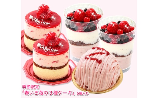 【3月中旬から発送】季節限定！苺の3種ケーキ 北海道・新ひだか町のオリジナルスイーツ ＜ 予約商品 ＞