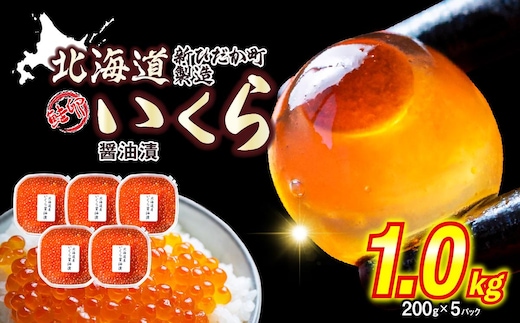＜ 12月1～20日に発送 ＞ 北海道産 いくら 醤油漬 1kg （ 200g × 5パック ） イクラ いくら丼 海鮮丼 鮭卵 魚介 海鮮 海産物 ＜ 予約受付 ＞