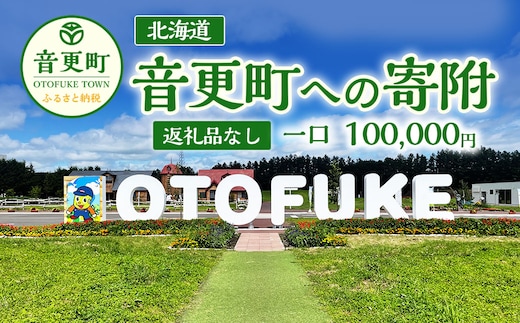 【返礼品なし】北海道音更町への寄附 100,000円