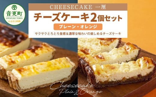 「CHEESECAKE一厘」チーズケーキ2個セット(プレーン・オレンジ)【A61】