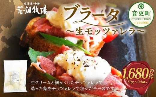 花畑牧場 ブラータ~生モッツァレラ~ 約70g×24個入 【C82】 モッツァレラチーズ 北海道産