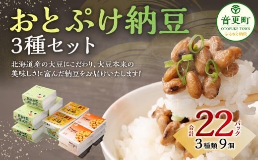おとぷけ納豆 3種セット(3種 22パック) 【B72】 なっとう セット