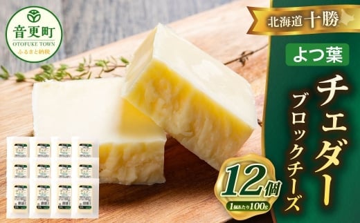 「よつ葉」北海道十勝 チェダー(ブロックチーズ) 100g×12個【A123】