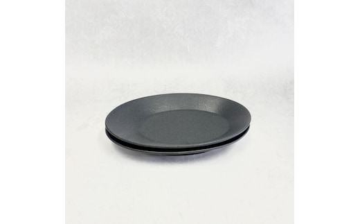 『鹿追焼』黒釉楕円皿2枚セット(大) SKU010