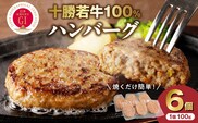 十勝若牛100％使用！ 十勝若牛 ハンバーグ 100g × 6個