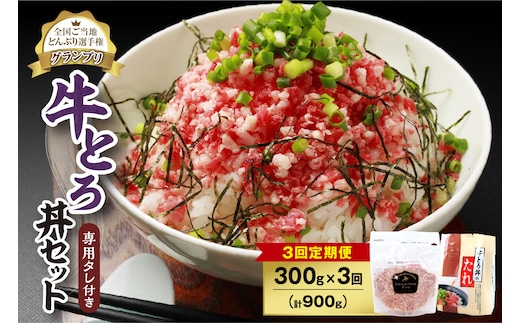 【3回定期便】人気の牛とろ丼セット 300g 専用タレ付き