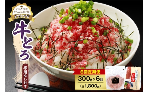 【6回定期便】人気の牛とろ丼セット 300g 専用タレ付き