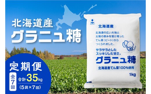 【7回定期便】ホクレンのグラニュ糖1kg×5袋