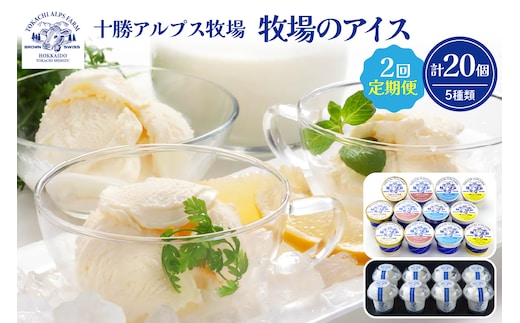 【2回定期便】十勝アルプス牧場 牧場のアイス 合計20個