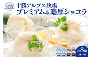 十勝アルプス牧場 プレミアムアイス＆濃厚ショコラアイス各4個セット！