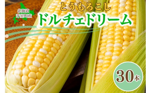 【先行受付】【2026年7月下旬～8月上旬頃配送】北海道十勝 芽室町産 朝獲れ とうもろこし ドルチェドリーム30本 me035-032c-26