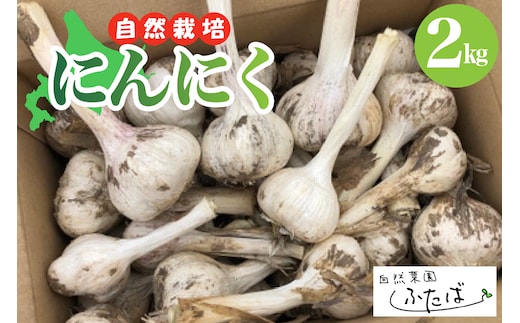 北海道十勝芽室町 自然菜園ふたば 宇佐美亮のにんにく 2kg me074-006c