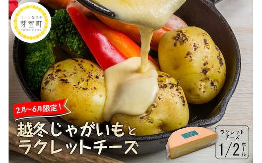 北海道十勝芽室町 なまら十勝野 越冬じゃがいも ラクレットチーズ1/2ホール1,800g以上 セット me000-008c