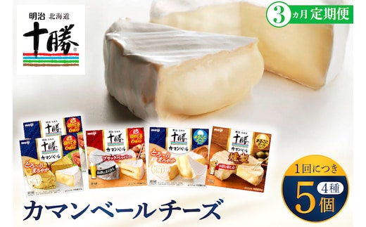 【3ヵ月定期便】明治北海道十勝チーズ カマンベール4種5個セット 計3回 me003-068-t3c