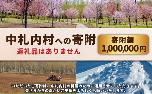 中札内村への寄附(返礼品はありません) 1口 1,000,000円 100万円 北海道 中札内村 寄附のみ 寄附 [038-0022]