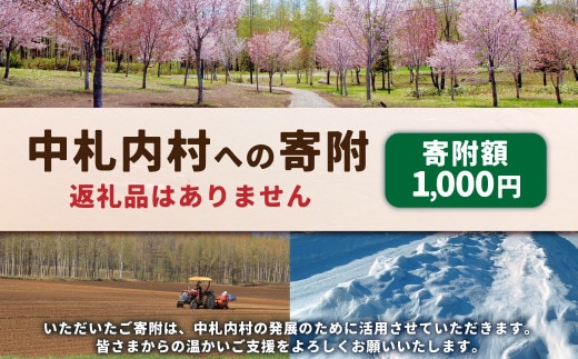 中札内村への寄附(返礼品はありません) 1口 1,000円 北海道 寄附のみ [038-0016]