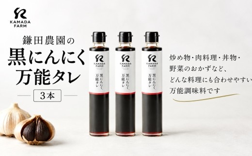 鎌田農園の黒にんにく万能タレ 3本セット 調味料 万能調味料 食卓 [ 020-0278 ]