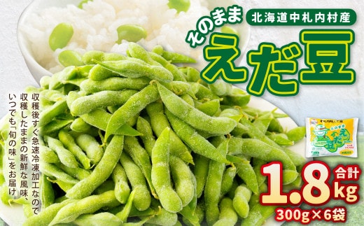 そのまま枝豆 約300g×6袋 計約1.8kg おつまみ おやつ 国産 冷凍 [018-0062x1]