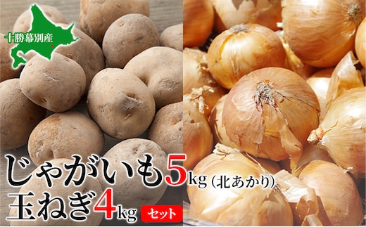 【先行予約】じゃがいも5kg・玉ねぎ4kgセット（北あかり）【十勝幕別 北海道ホープランド農場】 野菜 玉ねぎ セット 詰合せ 