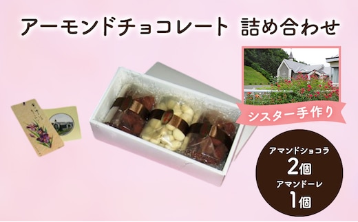 十勝カルメル会シスターが真心こめて作った アーモンドチョコレート 詰め合わせ（アマンドショコラ2個・アマンドーレ1個）【 ギフト プチギフト お菓子 お礼 お返し 北海道 十勝 幕別 カルメル イエズス キリスト チョコ チョコレート アーモンド 】