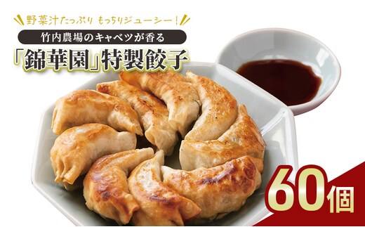 ボリューム満点 手作り冷凍餃子 60個 (15個×4袋)［錦華園］【 野菜 キャベツ たっぷり 厚い 手包み 手作り もちもち モチモチ 汁 町中華 中華 北海道 十勝 幕別 】