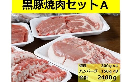 北海道 黒豚焼肉Aセット1.2kg・ハンバーグ8個【A012-2】