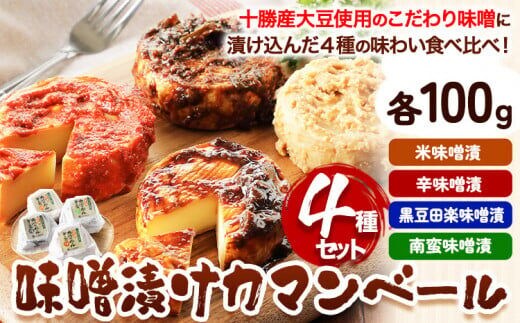 北海道十勝発酵食品「味噌漬カマンベール4種」 渋谷醸造株式会社 送料無料《60日以内に出荷予定(土日祝除く)》 北海道 本別町 味噌 味噌漬 カマンベール チーズ 発酵食品 発酵 4種 詰め合わせ 食べ比べ---hsh_cszmc_60d_23_18000_4i---