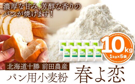 北海道十勝前田農産パン用小麦粉「春よ恋」1kg×10袋 計10袋 有限会社 十勝太陽ファーム 送料無料 北海道 本別町《60日以内に出荷予定(土日祝除く)》北海道 本別町 パン 小麦粉 小麦 10kg 送料無料---hsh_tmhhkm_60d_23_25000_10kg---