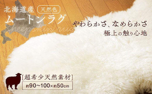 希少 仔羊 ムートン 約90～100cm《足寄町》【石田めん羊牧場】ムートン 羊 羊毛 天然素材 高級 インテリア マット ベビー用 赤ちゃん ペット用 ペット 介護用 あしょろ 北海道 [BEAD003]