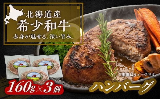 北海道 北十勝 短角牛 ハンバーグ 160g×3個《足寄町》【北十勝ファーム】肉 ハンバーグ 牛肉 赤身 和牛 160g ギフト 十勝 北海道産 道産 あしょろ 北海道 [BEAI004]