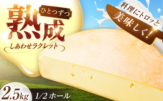 ＼TVで話題／北海道 しあわせラクレット 1/2ホール（2.5kg）《足寄町》【しあわせチーズ工房】チーズ ラクレット ラクレットチーズ 生乳 ミルク 乳製品 チーズフォンデュ 北海道産 道産 あしょろ 北海道 [BEAK007]