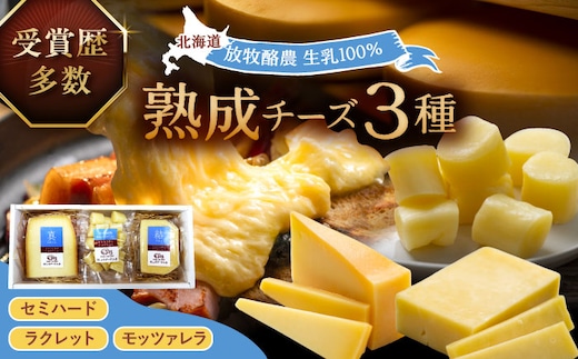 北海道十勝 あしょろチーズ工房3点セット《足寄町》【合同会社あしょろチーズ工房】北海道産 十勝チーズ 食べくらべ 食べ比べ チーズ ハードタイプ セミハード ラクレット モッツァレラ 冷蔵 十勝 あしょろ [BEAU008]