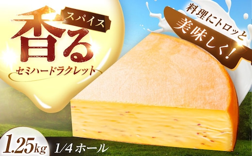 ＼TVで話題／北海道 スパイスラクレット 1/4ホール（1.25kg）《足寄町》【しあわせチーズ工房】チーズ ラクレット ラクレットチーズ 生乳 ミルク 乳製品 チーズフォンデュ 北海道産 道産 あしょろ 北海道 [BEAK032]
