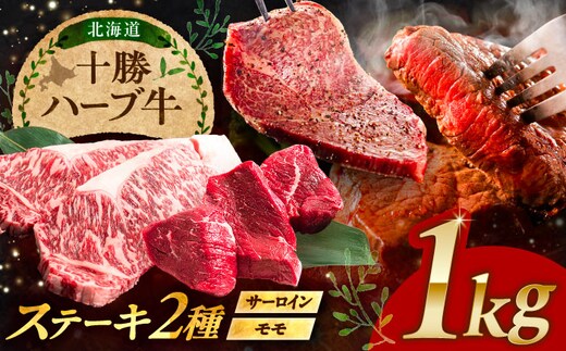 北海道 十勝 ハーブ牛 サーロイン モモ ステーキ セット 1kg （500g×2） 《足寄町》【株式会社ノベルズ食品】 [BEAQ052]