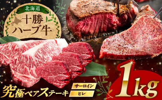北海道 十勝 ハーブ牛 サーロイン ヒレ ステーキ セット 1kg （500g×2） 《足寄町》【株式会社ノベルズ食品】 [BEAQ056]