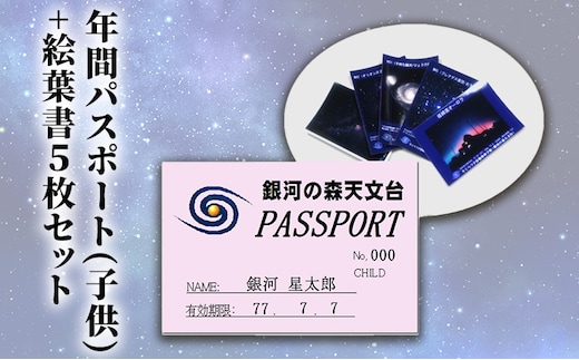 年間パスポート(子供)+絵葉書5枚セット チケット 入場券 優待券 