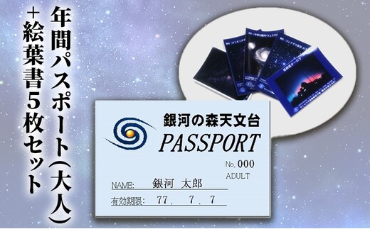 年間パスポート(大人)+絵葉書5枚セット チケット 入場券 優待券 