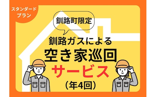 【釧路町内の空き家限定】空き家巡回サービスチケット4回分・スタンダードプラン（屋内・屋外点検）br10