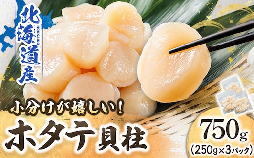 【12/21まで年内お届け】北海道産 ホタテ貝柱 約250g×3パック 合計750g 帆立 ホタテ ほたて 貝柱 刺身 刺し身 ほたて刺身 刺身 冷凍 セット 貝類 小分け 産地直送 魚介類 海鮮 絶品 人気 ヒロセ 年内配送 年内発送 北海道 釧路町 釧路超 特産品
