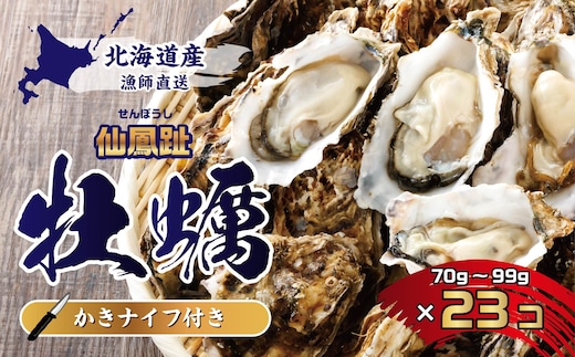 北海道 仙鳳趾名産 牡蠣 70〜99g×23コ＋かきナイフ付き 漁師直送K4-7 【センポウシ : 釧路町の東 厚岸湾の西 カキの名産地】 仙鳳趾 せんぽうし 牡蠣 生食用 殻付き 生牡蠣 絶品 産地直送 殻付き牡蠣 北海道 釧路町 釧路超 特産品