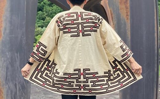 手縫い 半纏 着物（男性用) 1着 ルウンペ アイヌ 刺繍 民族衣装 釧路町