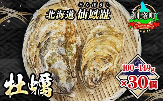 ＼先行予約／北海道 仙鳳趾名産 牡蠣 100g～149g×30コ+かきナイフ付き かき漁師直送 K3-2＜出荷時期：2026年7月1日～順次出荷＞＜センポウシ : 釧路町の東 厚岸湾の西 カキの名産地＞ | せんぽうし 牡蠣 生食用 殻付き 生牡蠣 絶品 産地直送 北海道 釧路町 釧路超 特産品
