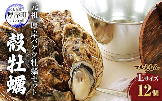 元祖 厚岸バケツ牡蠣セット12個 北海道 牡蠣 カキ かき 魚介類 シーフード マルえもん