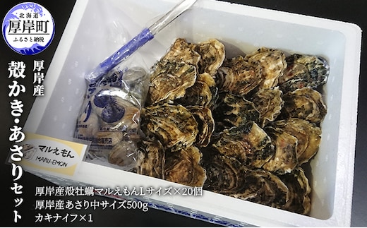 牡蠣 厚岸産 殻かき あさり セット 生食 生牡蠣 貝付き牡蠣 貝 海鮮 魚介類 殻付き牡蠣 食べ比べ
