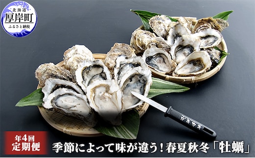 定期便 4回 季節によって味が違う！春夏秋冬「 牡蠣 」 【配送不可：沖縄・離島】 魚貝類 生牡蠣 かき マルえもん