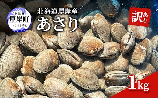 訳あり 北海道 厚岸産 あさり1kg 魚貝類 海の幸 グルメ 大粒 肉厚 砂抜き済み 
